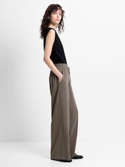 French Connection Green Erma Pinstripe  Wide Leg Trousers - Image 5 of 6