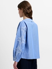 French Connection Blue Grayson Peter Pan Collar Top - Image 2 of 6