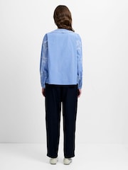 French Connection Blue Grayson Peter Pan Collar Top - Image 3 of 6