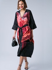 Religion Pink Fioana Kaftan Midi Maxi Tunic Occasion Dress With All Over Floral Print - Image 3 of 7