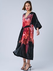 Religion Pink Fioana Kaftan Midi Maxi Tunic Occasion Dress With All Over Floral Print - Image 4 of 7
