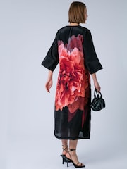 Religion Pink Fioana Kaftan Midi Maxi Tunic Occasion Dress With All Over Floral Print - Image 5 of 7