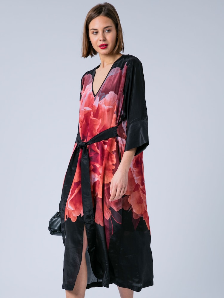 Religion Pink Fioana Kaftan Midi Maxi Tunic Occasion Dress With All Over Floral Print - Image 7 of 7