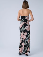 Religion Pink Pretty Floral Freedom Bandeau Occasion Dress in Silky Fabric - Image 5 of 8