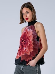 Rose - Religion Lauren Halter Neck Top With Long Sash In Beautiful Floral Print - Image 5 de 6