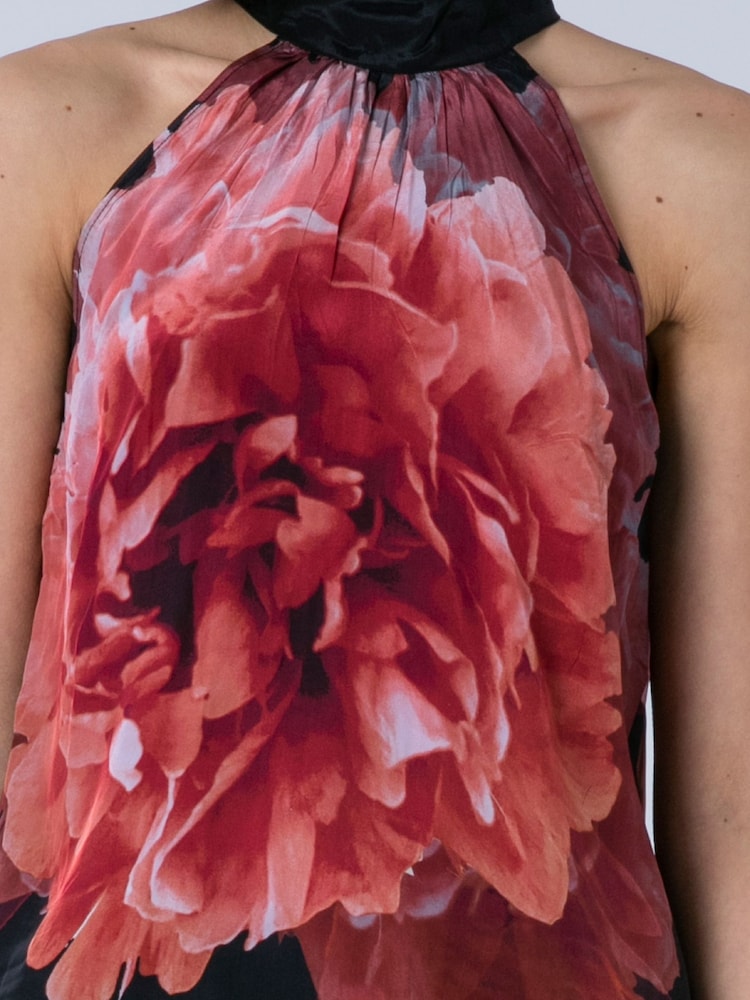 Rose - Religion Lauren Halter Neck Top With Long Sash In Beautiful Floral Print - Image 6 de 6