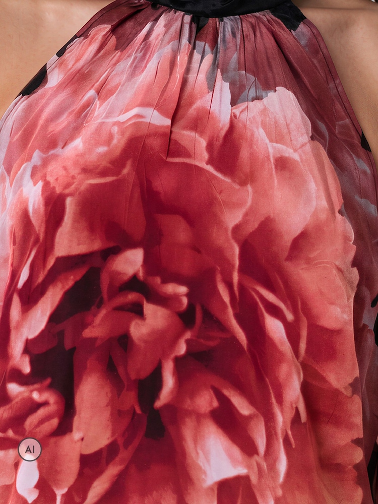 Rosa - Religion Lauren – Topp med halterneck och långt skärp i vackert blomtryck - Bild 7 av 7