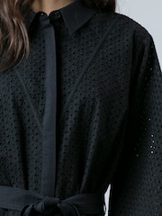 Religion Black Embroidery Anglais Ffion Pretty Tunic Dress With Kimono Sleeve And Tie Belt - Image 5 of 6
