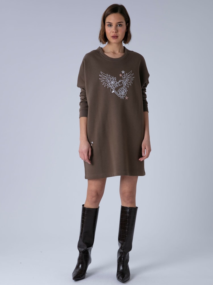 sachin and babi light blue dress Gray Textured Sweater Dress Tunic