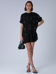 Religion Black Sarah Heavily Embellished Tunic Dress with Silver and Gold Studs - Image 4 of 8