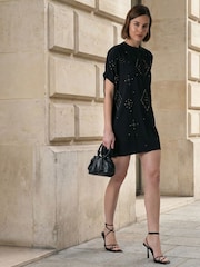 Religion Black Sarah Heavily Embellished Tunic Dress with Silver and Gold Studs - Image 7 of 8