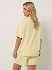 Yours Curve Yellow Short & T-Shirt Sweat Set - Image 3 of 6