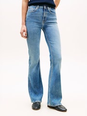 Tommy Hilfiger Blue Mid Rise Flared Leg Jeans - Image 3 of 5