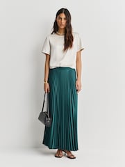 Weekend MaxMara Stone Gilbert Satin T-shirt - Image 2 of 5