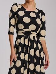 Jolie Moi Black Three Quarter Sleeve Jersey Maxi Dress - Image 5 of 7