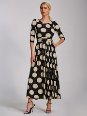 Jolie Moi Black Three Quarter Sleeve Jersey Maxi Dress - Image 7 of 7