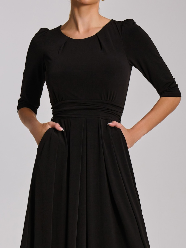 black 3 quarter sleeve dress Black Halo Women's Belted Sheath Dress - Blue - Size 0