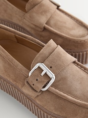 Weekend MaxMara Brown Navetta Suede Mocc Toe Shoes - Image 4 of 5