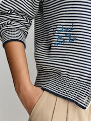 Weekend MaxMara Blue Teiera Stripe Cardigan - Image 6 of 6