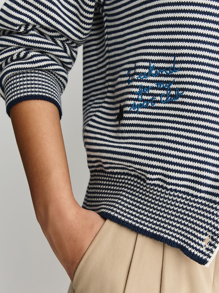 Weekend MaxMara Blue Teiera Stripe Cardigan - Image 6 of 6