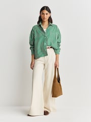 Weekend MaxMara Green Onore Stripe Shirt - Image 2 of 6