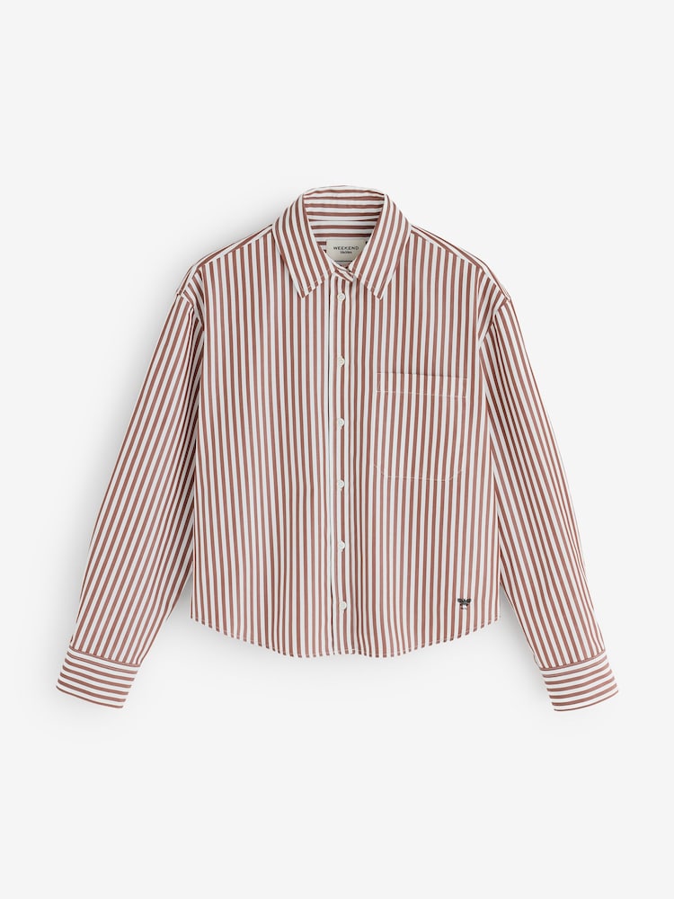 Weekend MaxMara Brown Panetto Stripe Shirt - Image 1 of 6