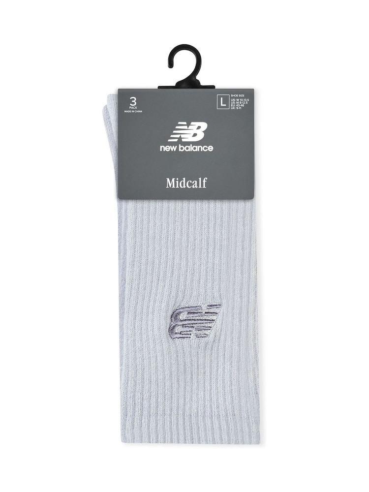 New Balance Light Wash Unisex Performance Everyday Crew Socks 3-Pack - Image 3 of 3