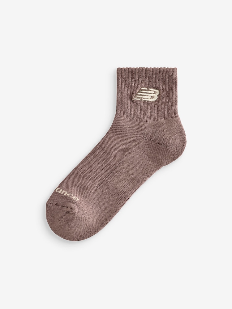 New Balance Brown Unisex Everyday Mid-Calf Socks 3-Pack - Image 4 of 4