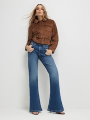 River Island Blue High Waisted Bootcut Leg Jeans - Image 1 of 4