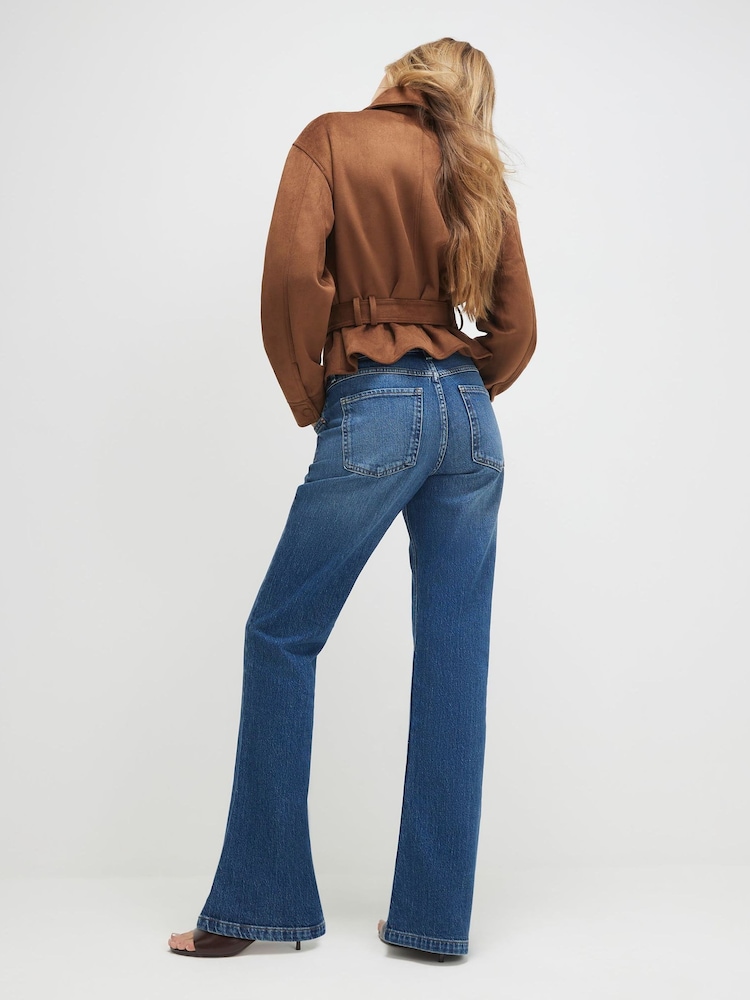 River Island Blue High Waisted Bootcut Leg Jeans - Image 2 of 4