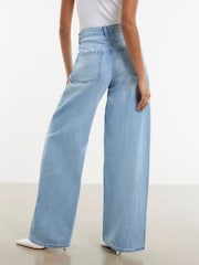 River Island Blue Baggy Wide Leg Denim Jeans - Image 3 of 4