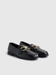 River Island Black Gold Bead Trim Loafers - Image 2 of 5