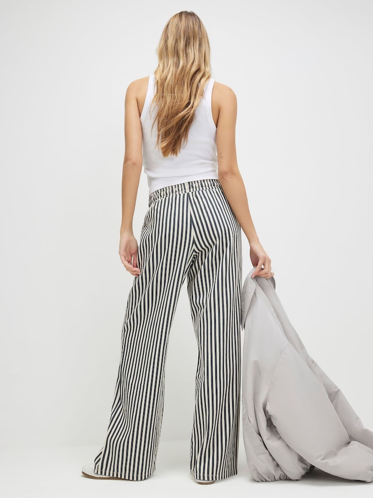 River Island White Wide Leg Striped Trousers - Image 2 of 4