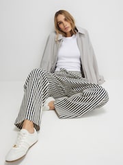 River Island White Wide Leg Striped Trousers - Image 3 of 4