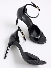 River Island Black Wide Fit Closed Back Strappy Heeled Sandals - Image 6 of 6
