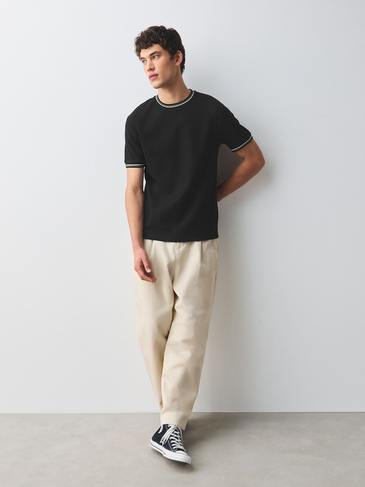 Black Tipped Slim T-Shirt - Image 2 of 4