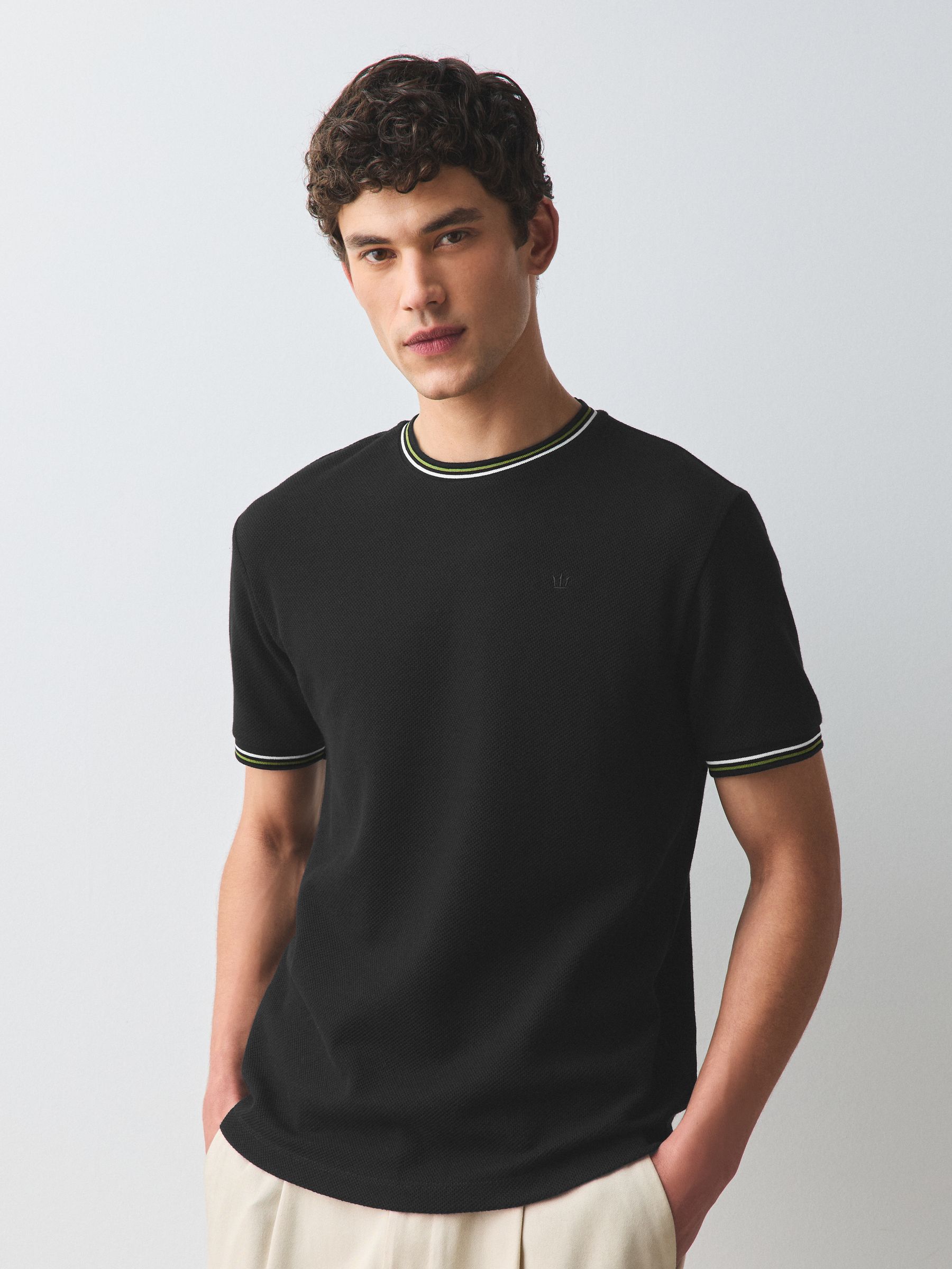 Buy Black Tipped Slim T-Shirt from Next Jordan