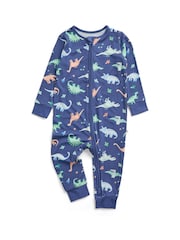 MORI Blue Supersoft Dinosaur Nights Clever Zip Sleepsuit - Image 2 of 5