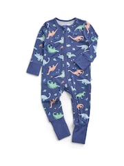 MORI Blue Supersoft Dinosaur Nights Clever Zip Sleepsuit - Image 3 of 5