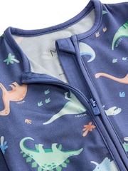 MORI Blue Supersoft Dinosaur Nights Clever Zip Sleepsuit - Image 4 of 5