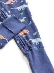 MORI Blue Supersoft Dinosaur Nights Clever Zip Sleepsuit - Image 5 of 5