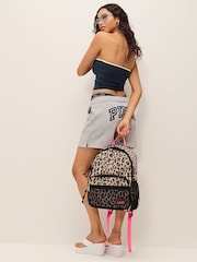 Victoria's Secret Pink Leopard Brown Sequin Backpack - Image 1 of 4