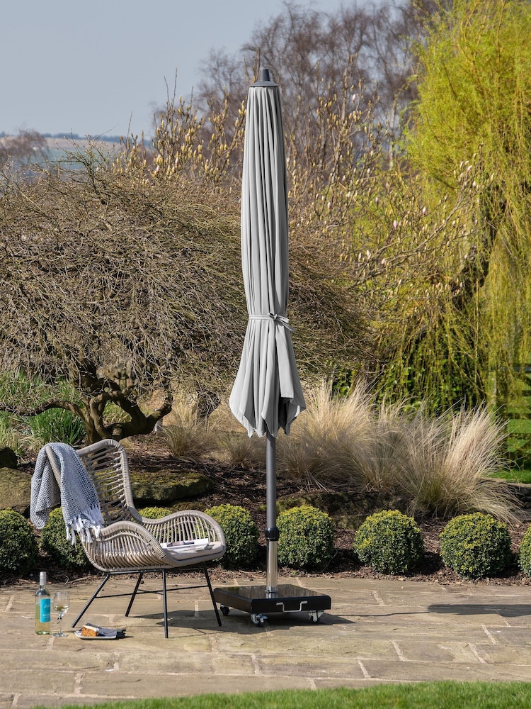 Pacific Luna Grey Riva Round Garden Parasol - Image 2 of 5