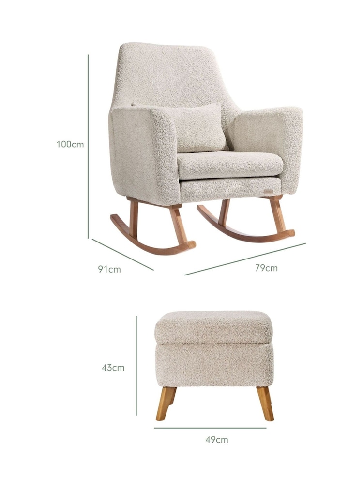 Tutti Bambini Teddy Sage Oscar Luxe Rocking Nursing Chair & Footstool - Image 7 of 7 Tutti Bambini Teddy Sage Oscar Luxe Rocking Nursing Chair & Footstool - Image 7 of 7