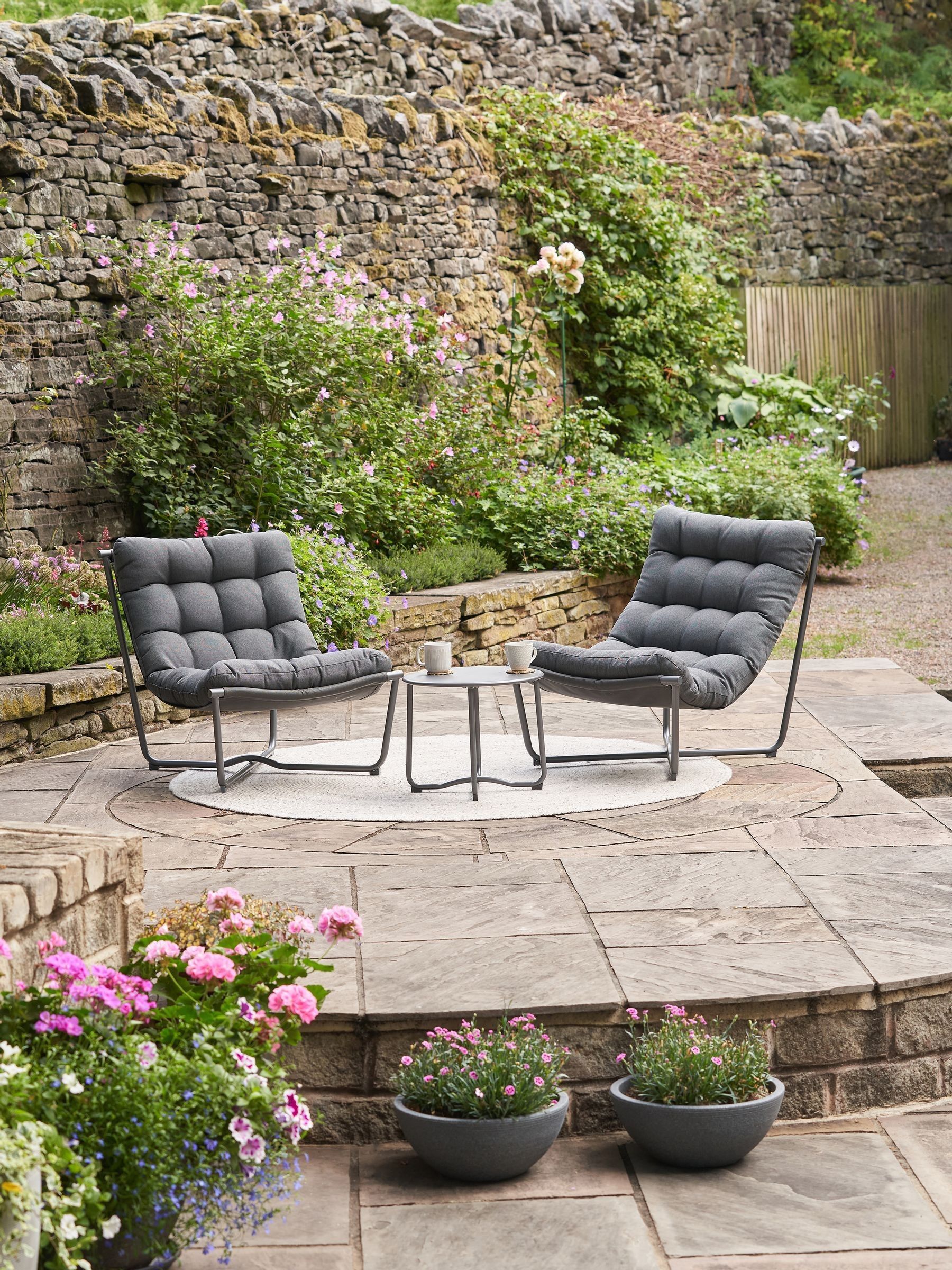 Buy Pacific Anthracite Clermont Outdoor Lounging Set from the Next