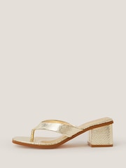 Monsoon Gold Tilly Toe Thong Mules - Image 1 of 3