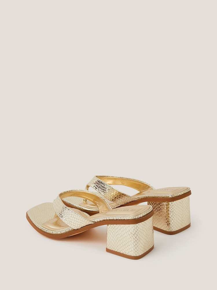 Monsoon Gold Tilly Toe Thong Mules - Image 2 of 3 Monsoon Gold Tilly Toe Thong Mules - Image 2 of 3