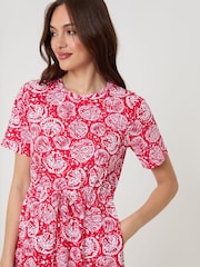 Threadbare Drawstring Waist Side Split Cotton Jersey Midi Dress - Image 2 of 4