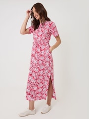 Threadbare Drawstring Waist Side Split Cotton Jersey Midi Dress - Image 3 of 4