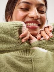 Monsoon Green Tori Oversized Tipped Jumper - Image 3 of 5